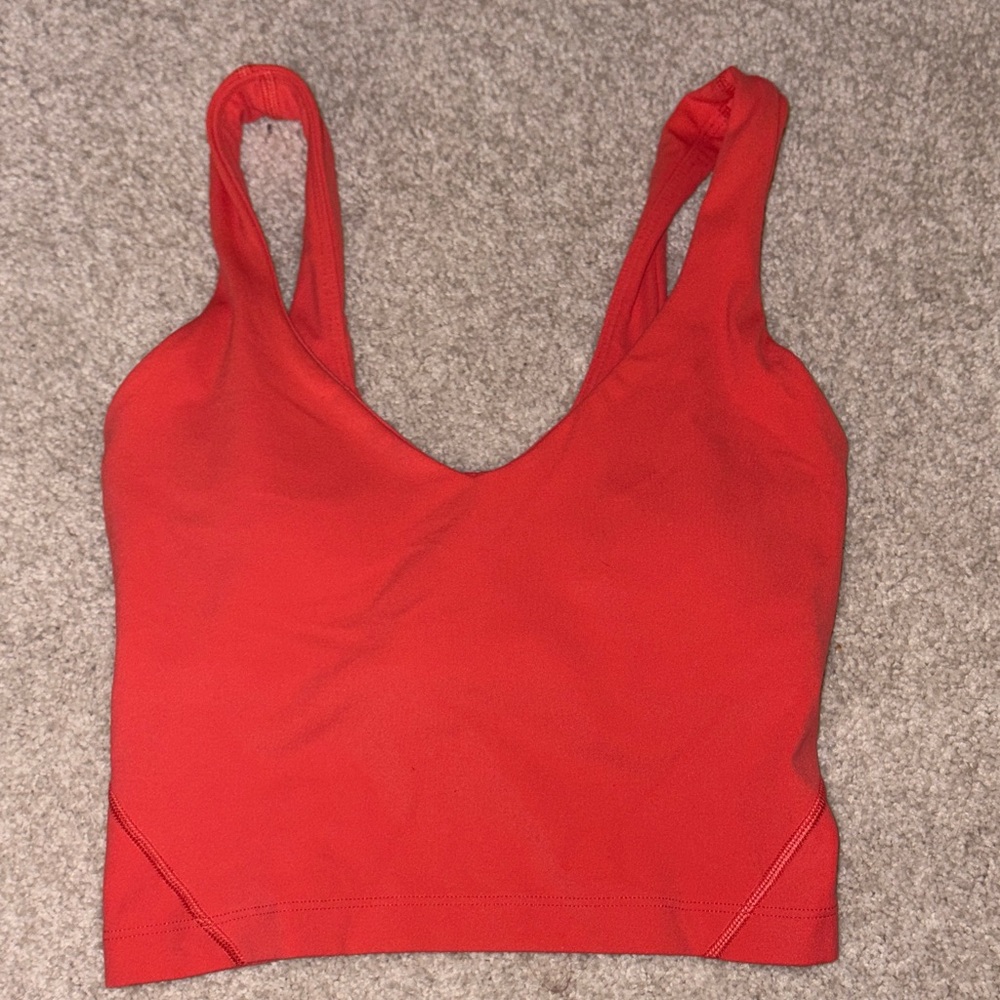 lululemon Red V-Neck Crop Top